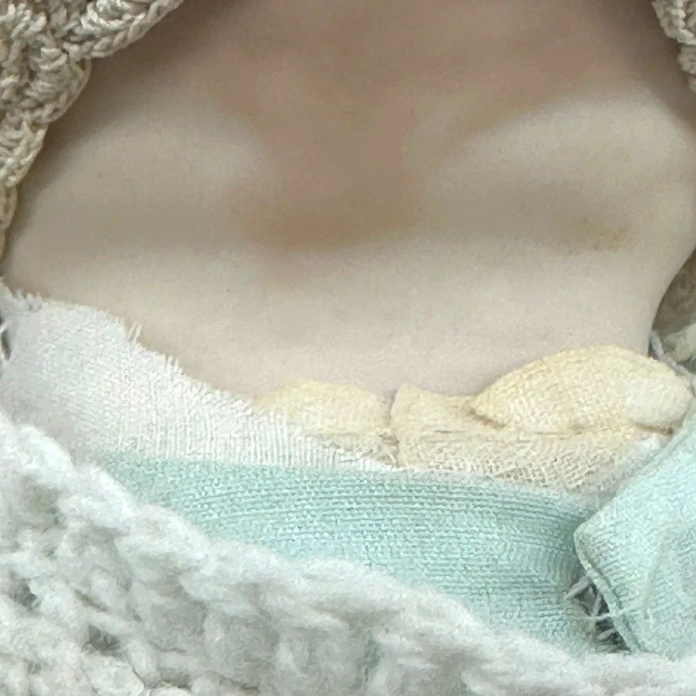 For Repair: Antique Bisque‎ Baby Doll Porcelain Head Hands Glass Eyes Cloth Body